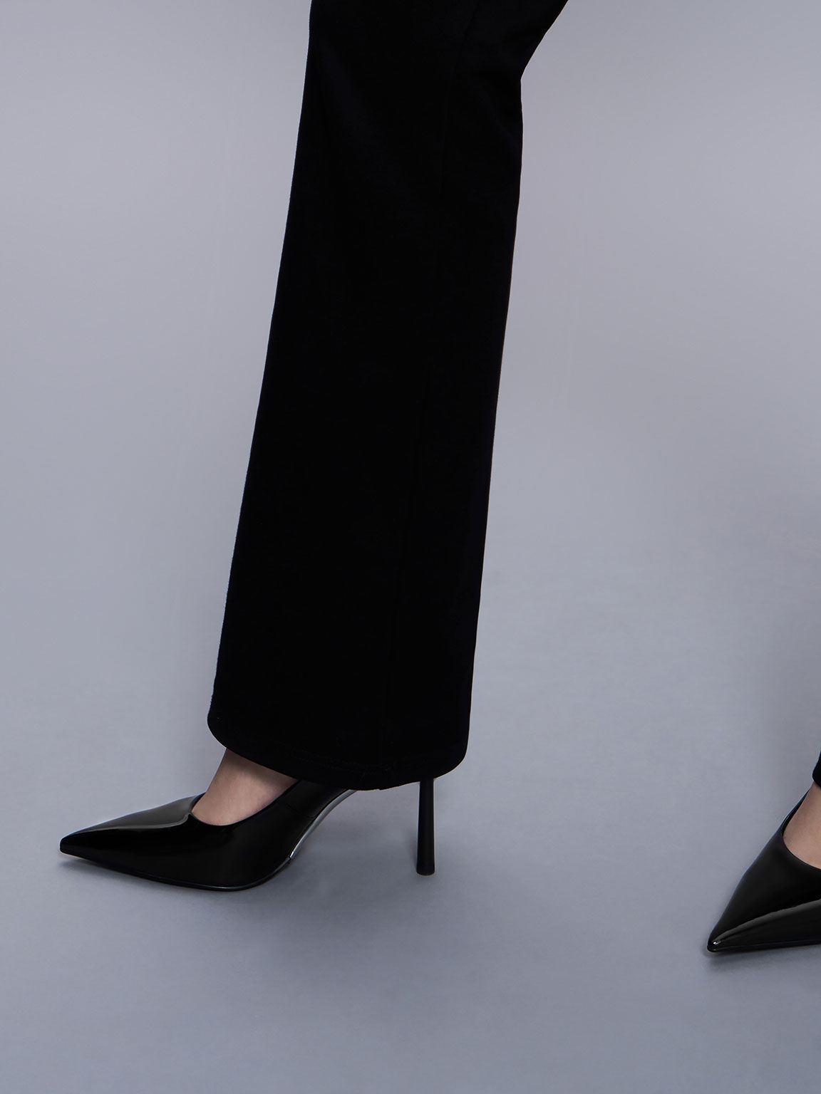 Patent Pointed Toe Stiletto Heels Black Patent