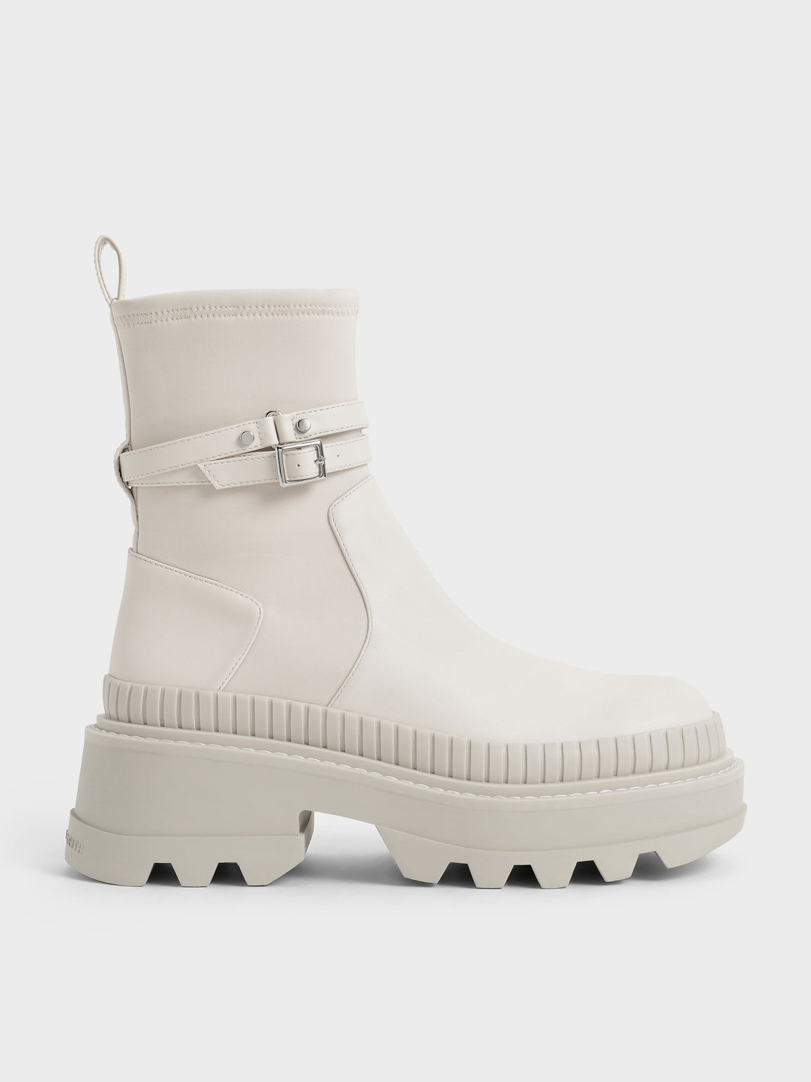 Slip-On Platform Ankle Boots, Chalk, hi-res