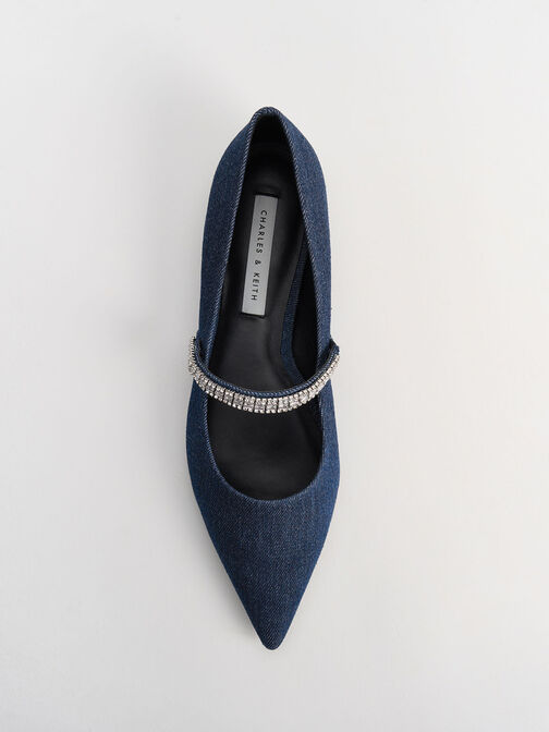 Ambrosia 寶石鍊平底鞋, 藍色, hi-res