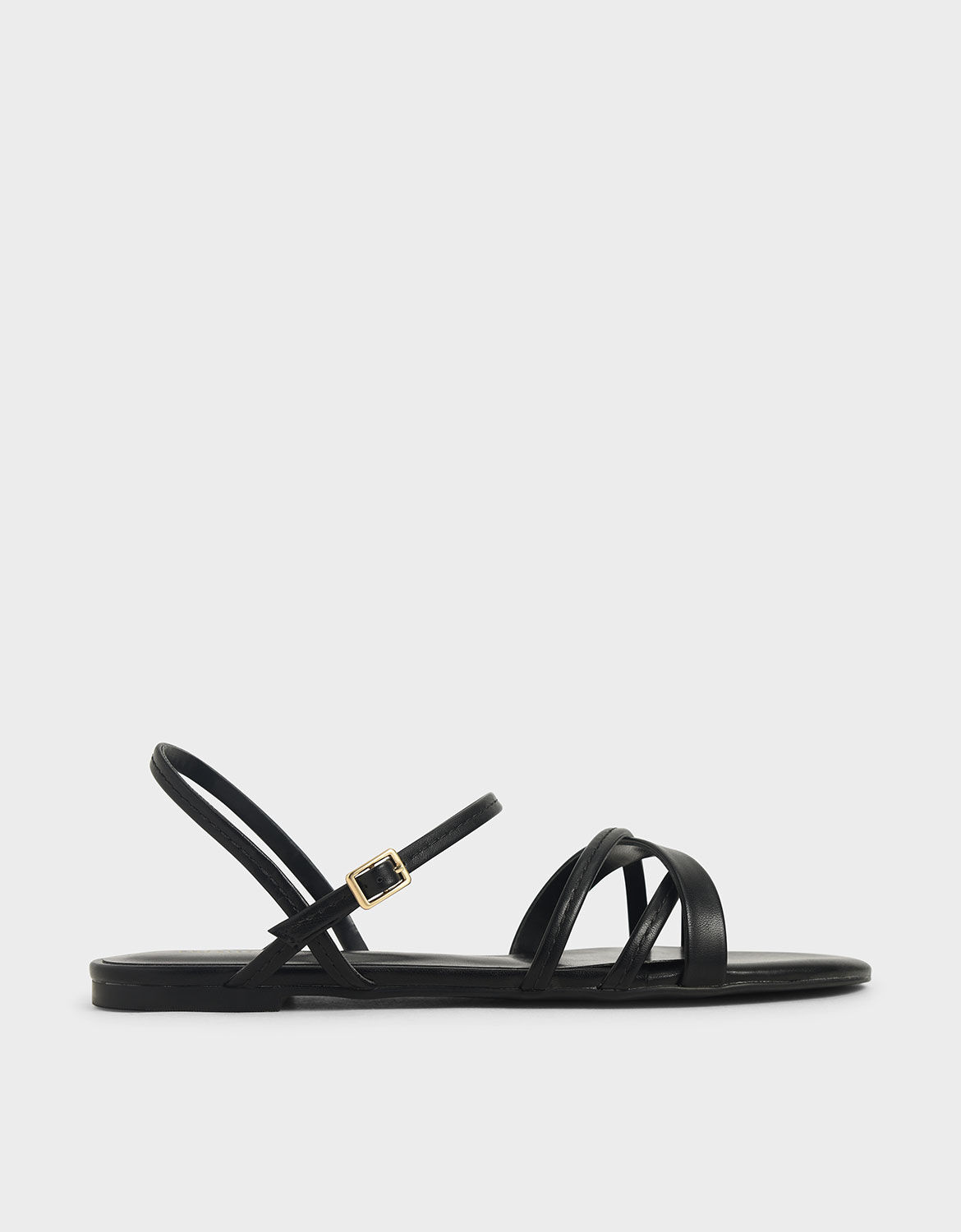 black criss cross flats