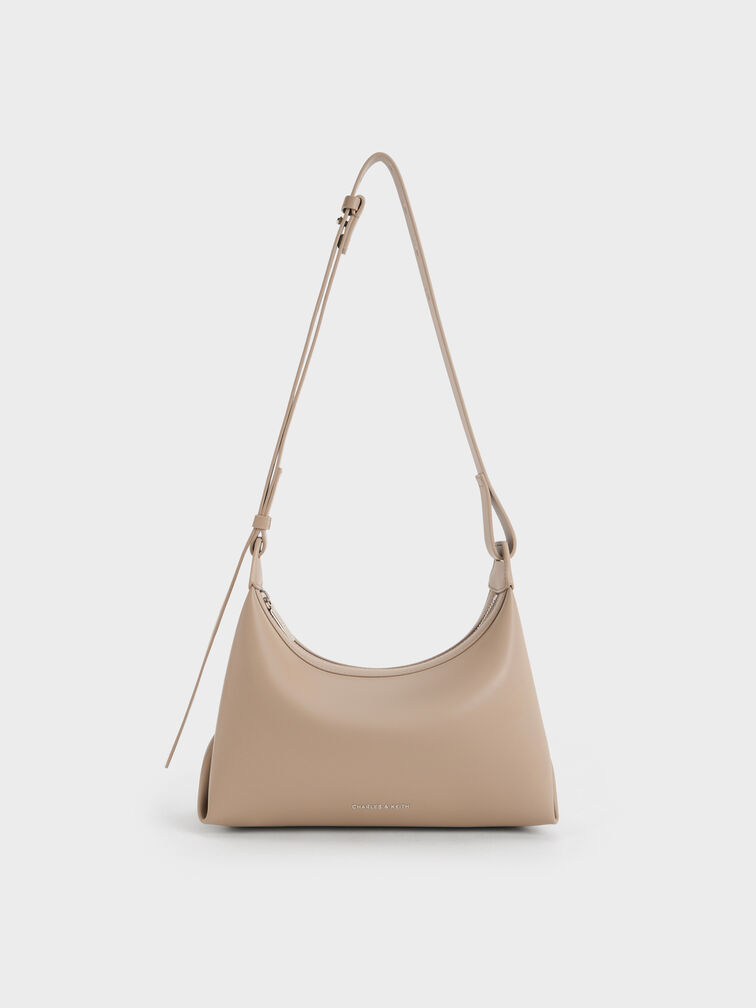 Aurelie Trapeze Hobo Bag, Taupe, hi-res