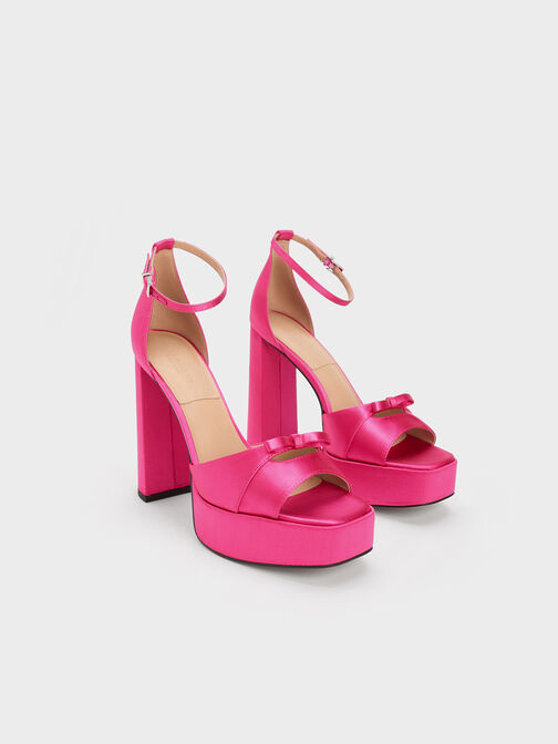 Verona Recycled Polyester Platform Sandals, Pink, hi-res