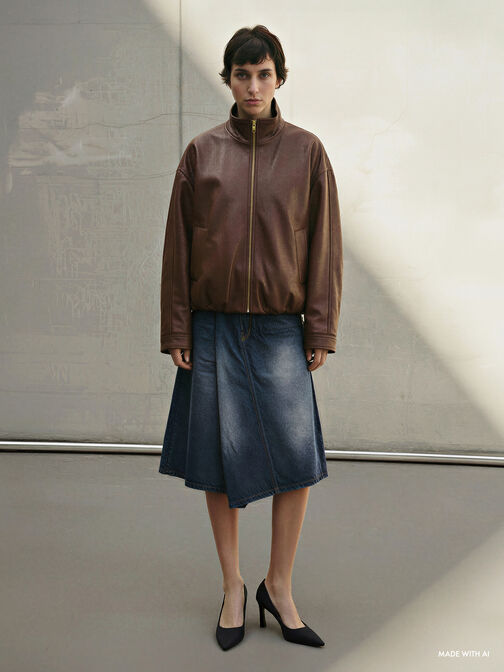 Kerra Twill Pointed High Heels, Black Textured, hi-res