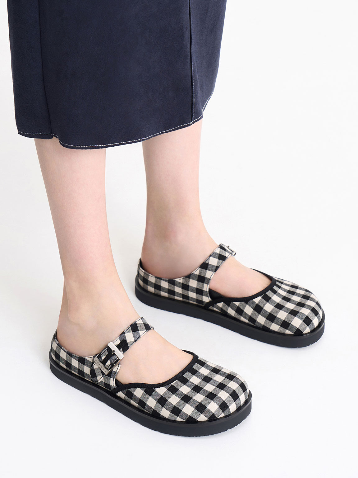Gingham sale flat shoes