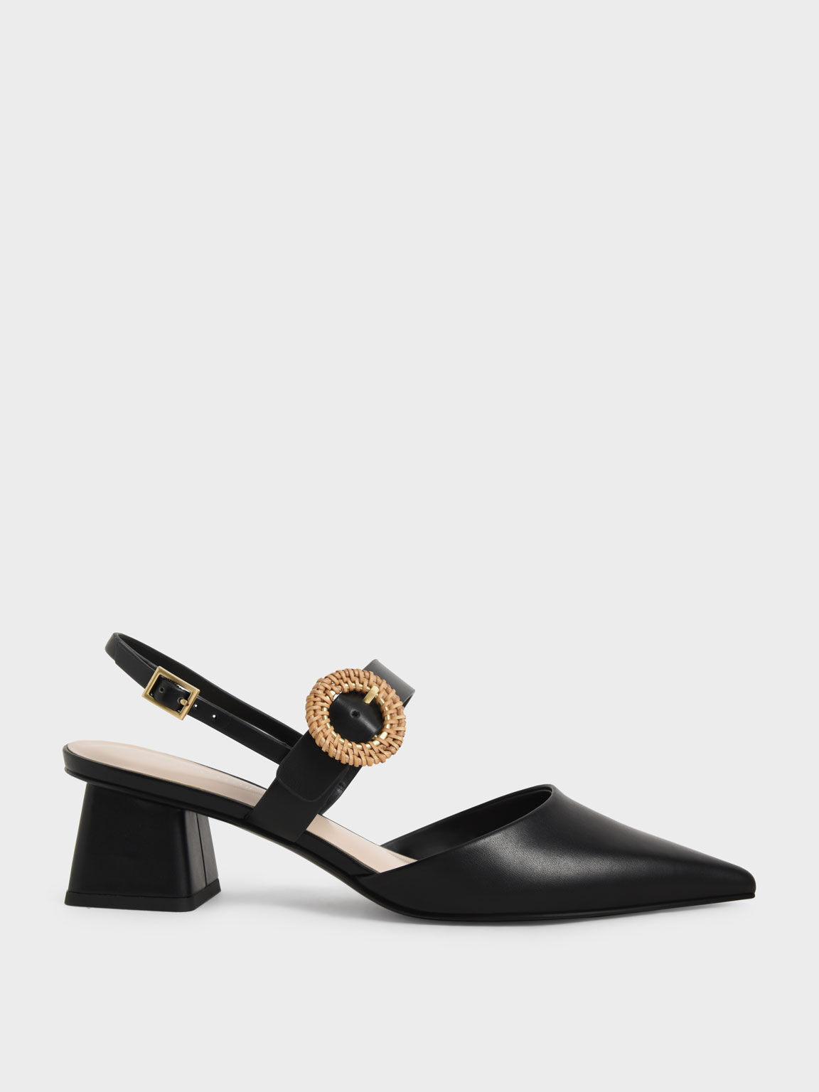 Black buckle pumps store