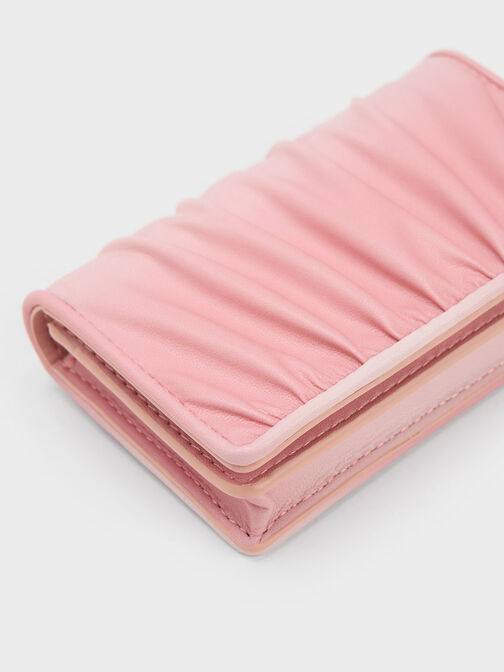 Aldora Ruched Card Holder, Light Pink, hi-res