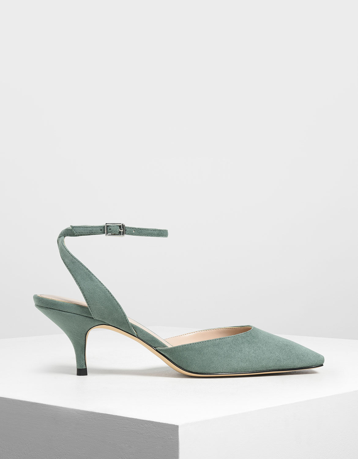 square toe ankle strap heels