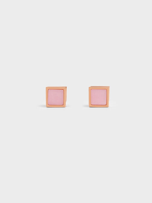 Briar Square Stud Earrings, Rose Gold, hi-res