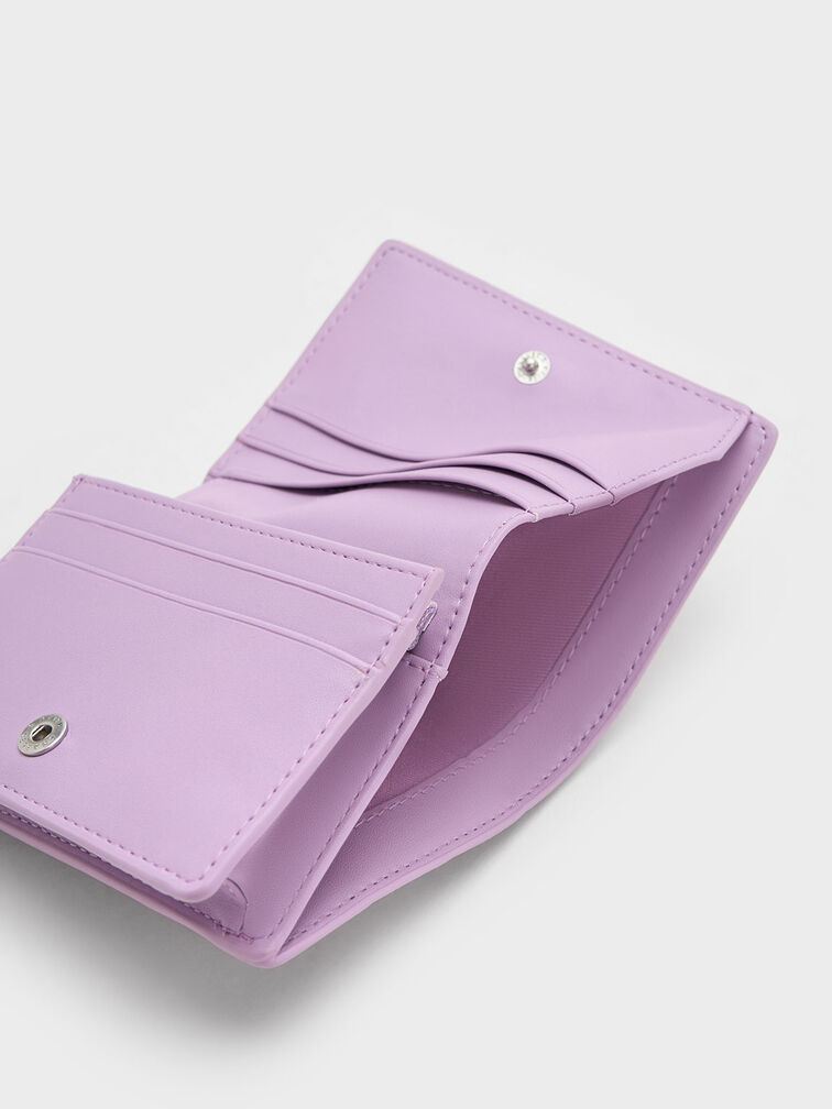 Quilted Mini Short Wallet, Lilac, hi-res