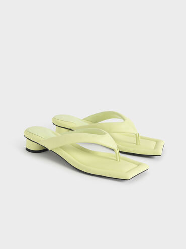 Padded Thong Sandals, Yellow, hi-res