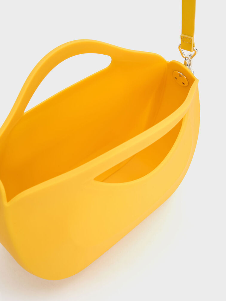 Bolso Cocoon con asa curva, Amarillo, hi-res