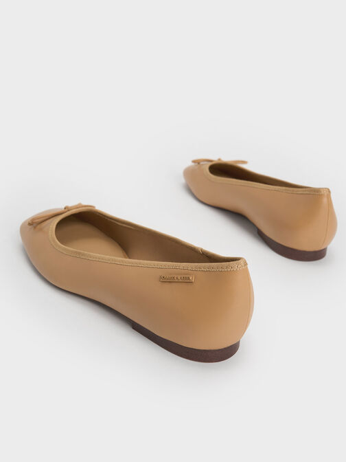 Rhea Bow Ballerinas, Camel, hi-res