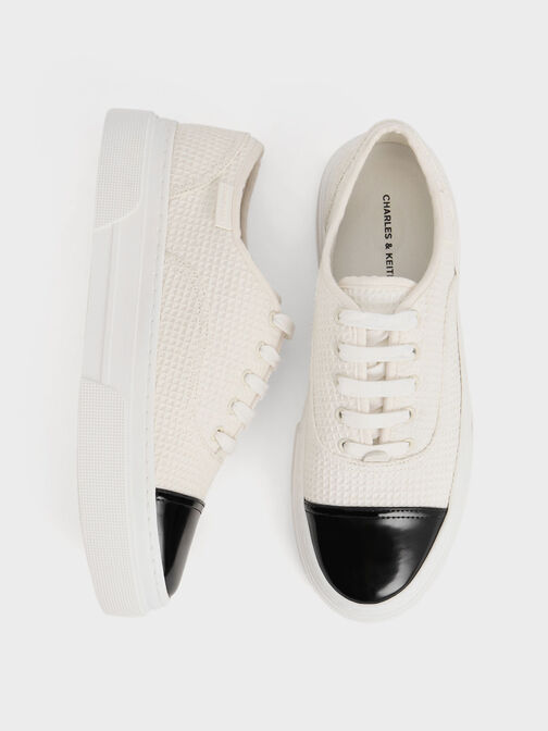 Joshi Textured Two-Tone Sneakers, Chalk, hi-res