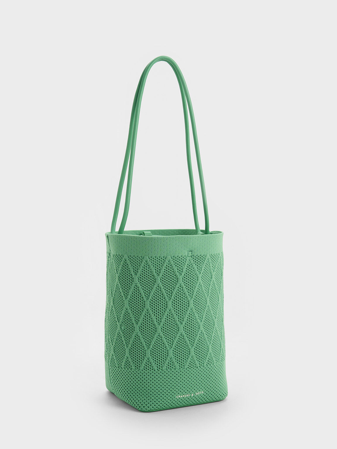 Genoa 菱格針織水桶包, 綠色, hi-res