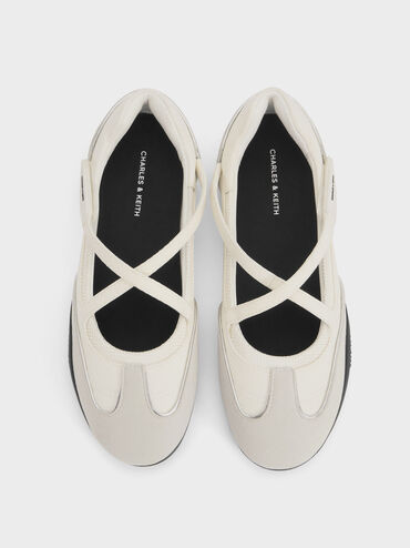 Mika 交叉帶運動瑪莉珍鞋, 白色, hi-res