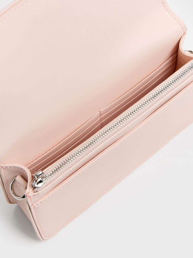 Lane Chain-Handle Wallet, Soft Pink, hi-res