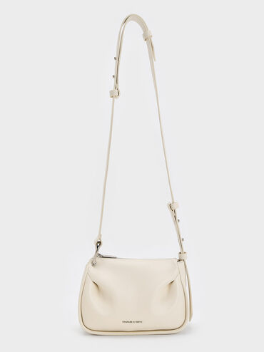 Bolso cruzado Lumen acolchado, Crema, hi-res
