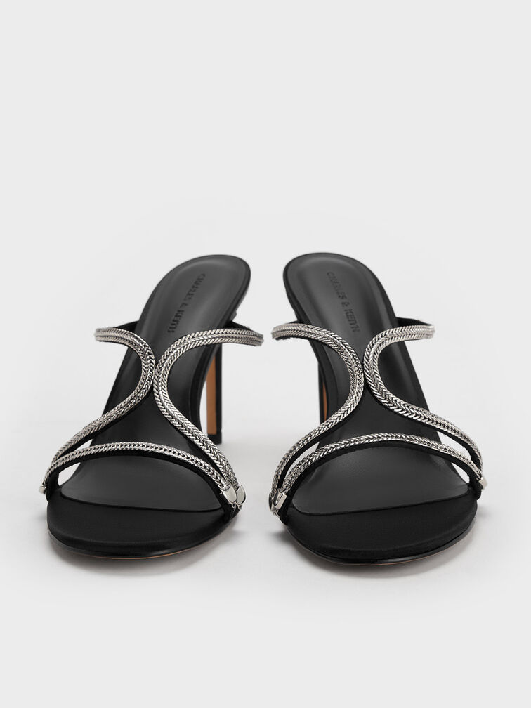 水晶造型帶細跟鞋, 黑色特別款, hi-res