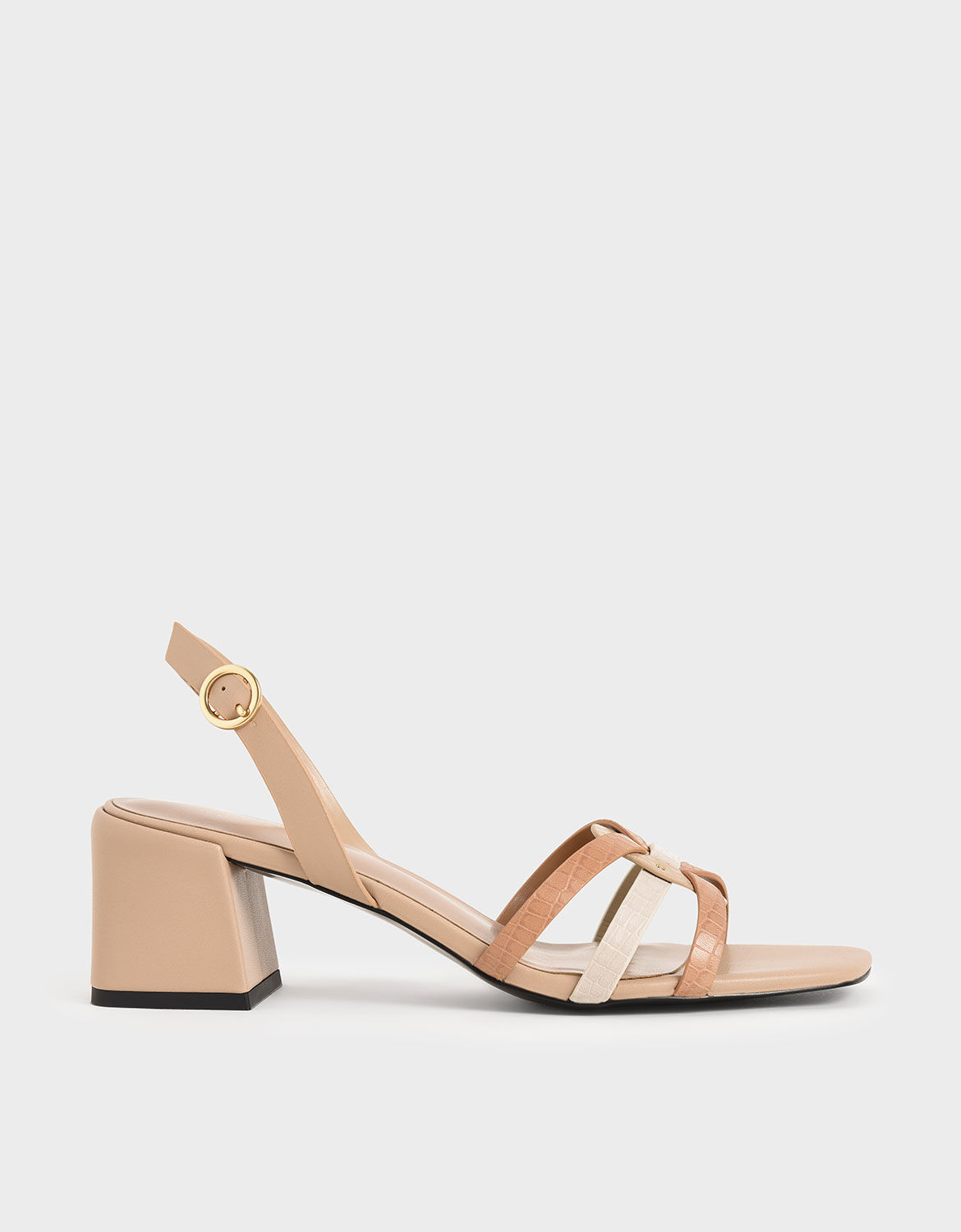 Snake Print Block Heel Sandals