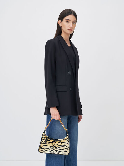 Minta Tiger Print Chain-Link Hobo Bag, Multi, hi-res