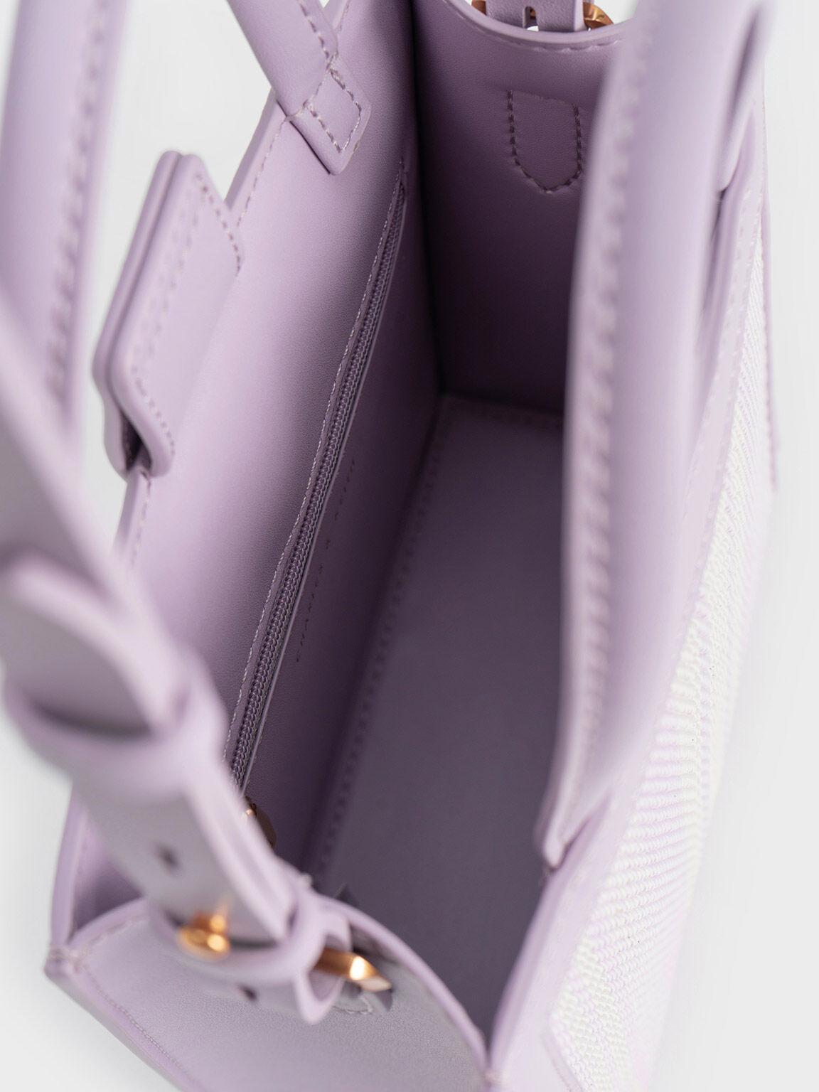 Woven Double Handle Tote Bag Lilac