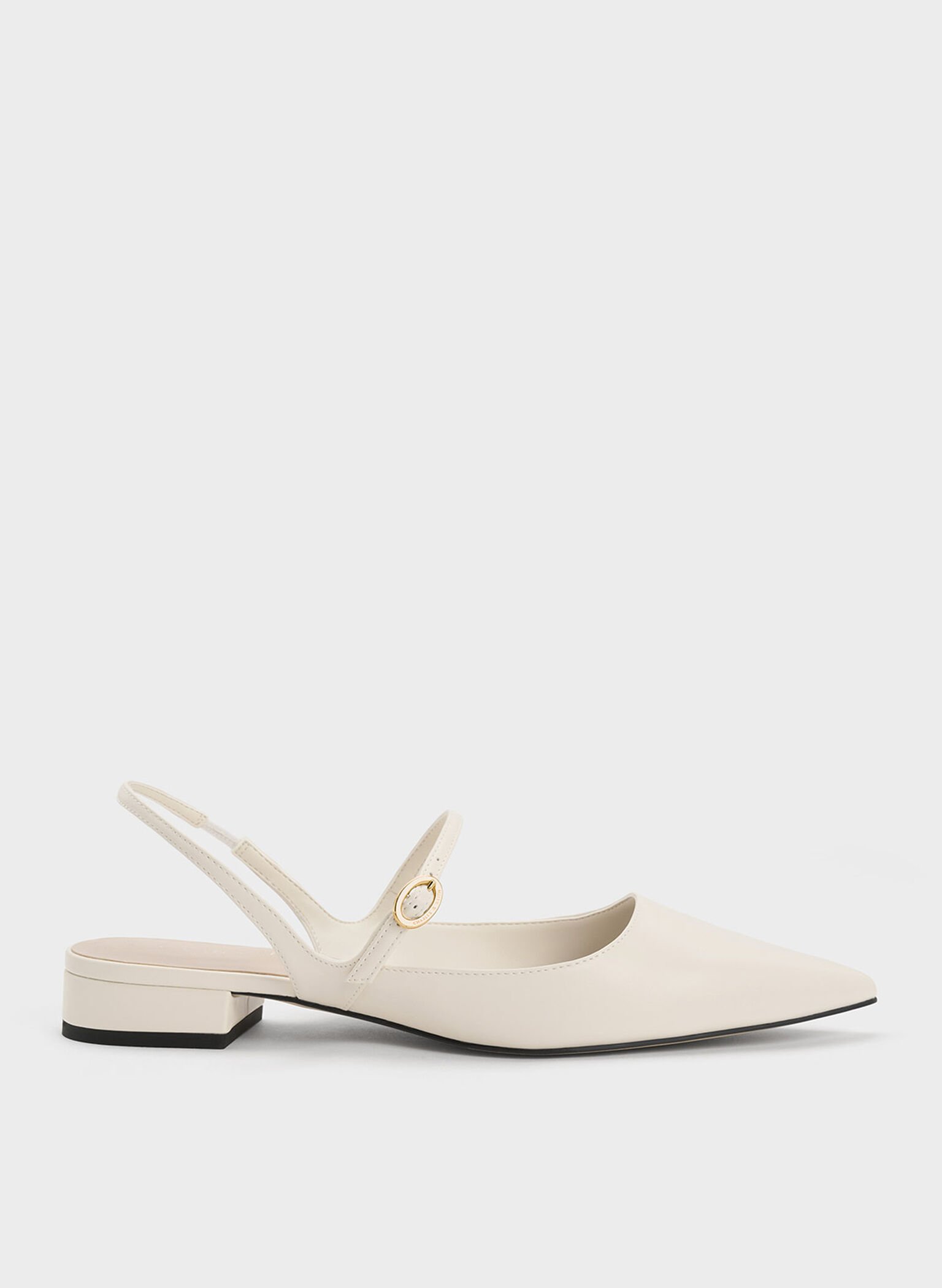 Chalk Slingback Mary Jane Flats - CHARLES & KEITH US