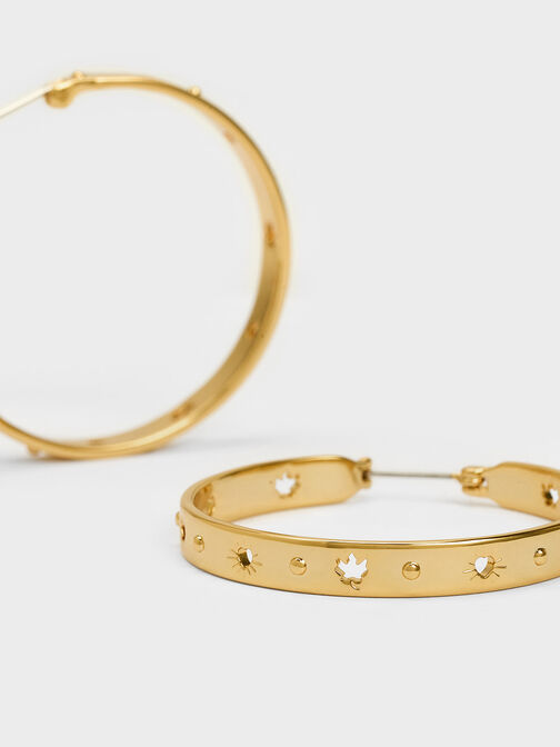 Leonora Hoop Earrings, Gold, hi-res