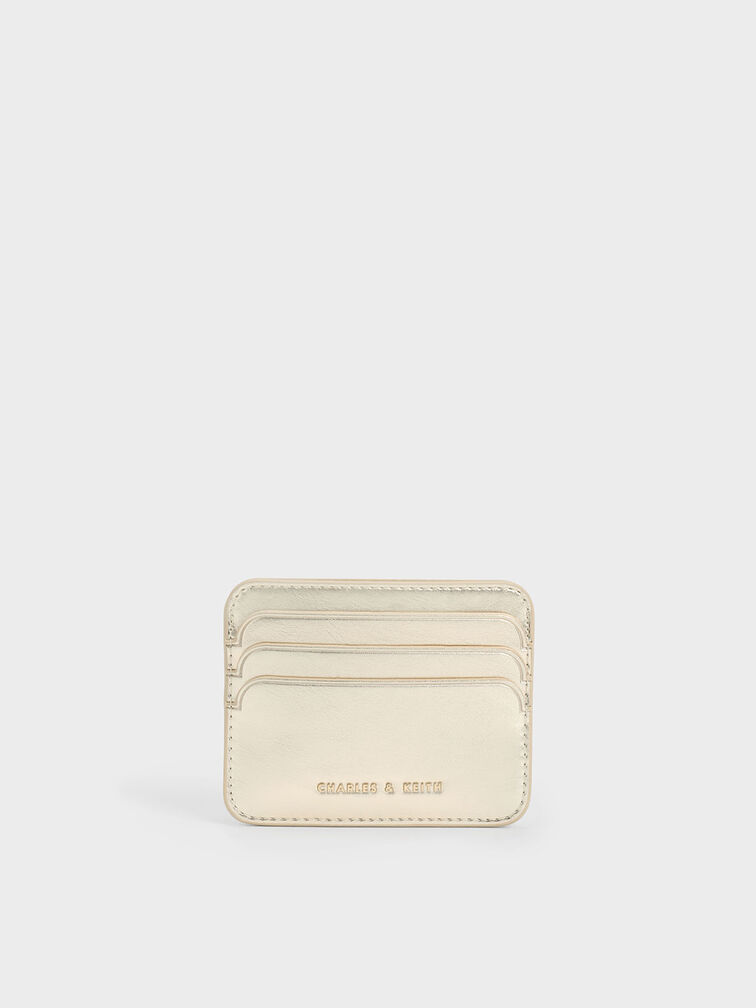 Multi-Slot Card Holder, Gold, hi-res