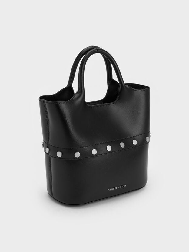 Bobbie Studded Convertible Bucket Bag, Noir, hi-res