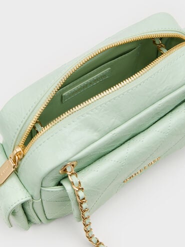 Duo Quilted Crossbody Bag, Mint Green, hi-res