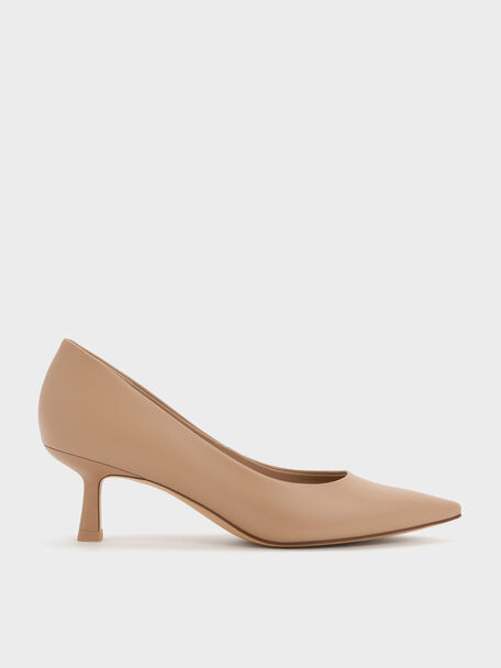 Emmy Pointed Kitten Heel Pumps, Nude, hi-res