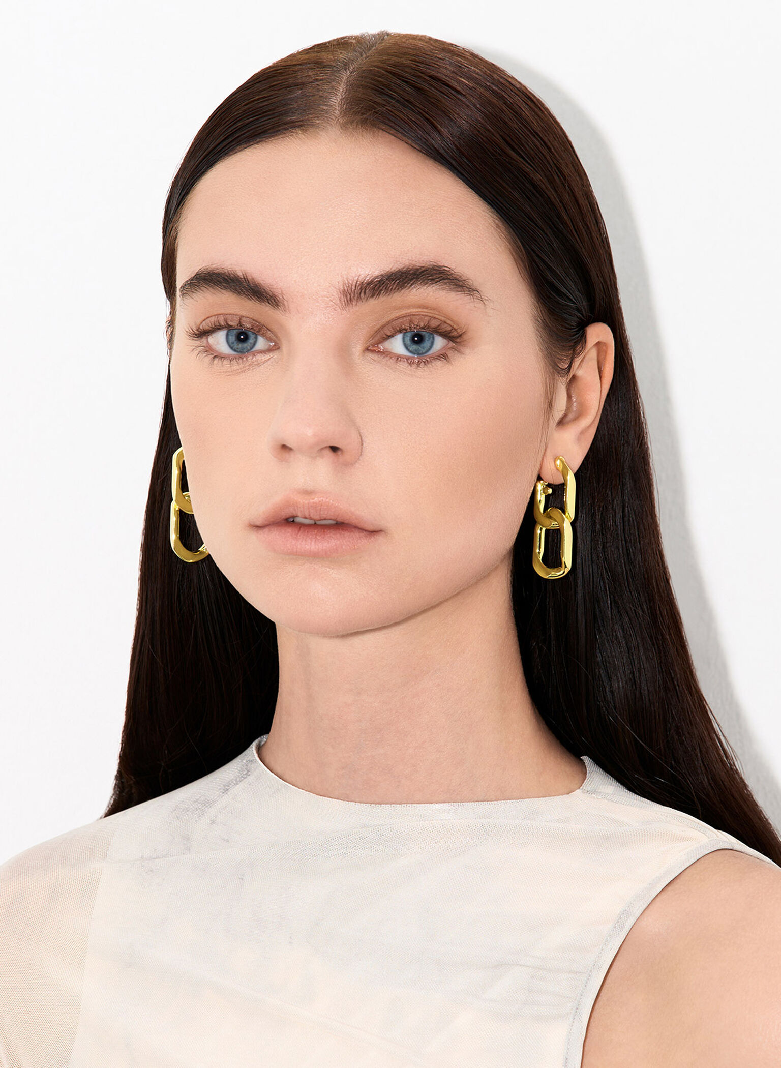 Gabine Chain-Link Drop Earrings, Gold, hi-res