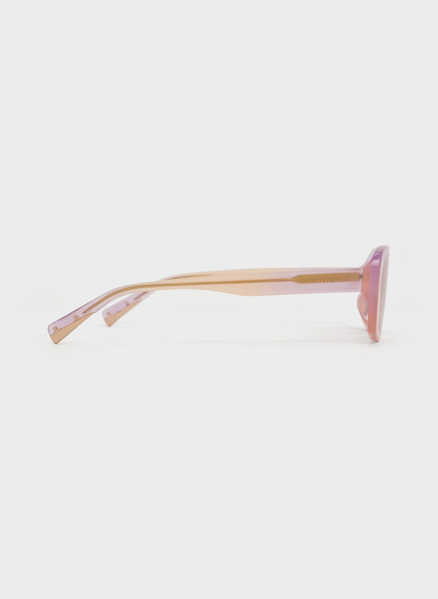 Aubrey Rectangular Recycled Acetate Sunglasses, Jelly Pink, hi-res