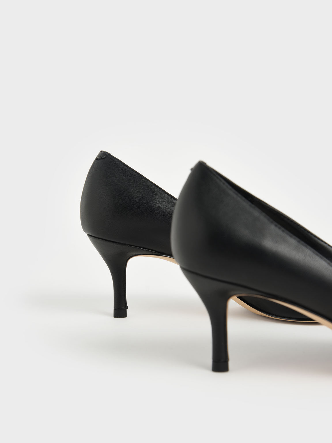 Chain Link Pointed Toe Pumps, Black, hi-res