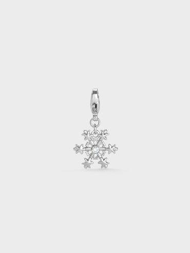 Athalia Crystal-Embellished Snowflake Charm, Silver, hi-res