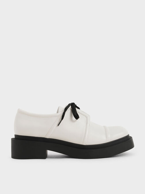 Lace-Up Chunky Oxfords, Chalk, hi-res