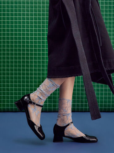 D'Orsay Ankle-Strap Pumps, Black Box, hi-res