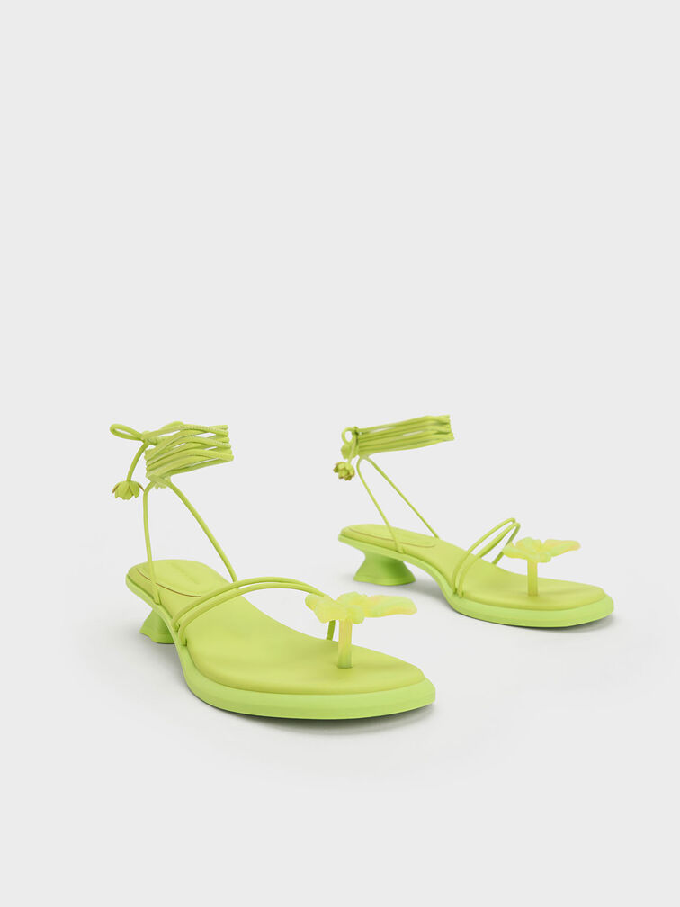 Butterfly Tie-Around Sandals, Lime, hi-res