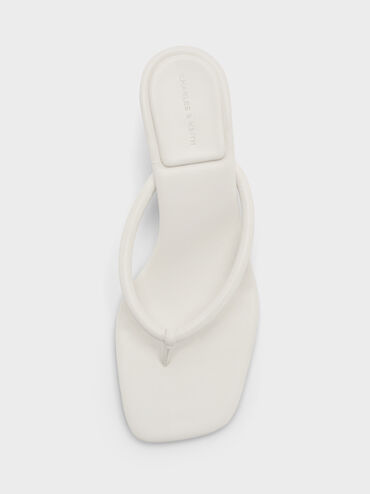 Kitten-Heel Thong Sandals, Chalk, hi-res