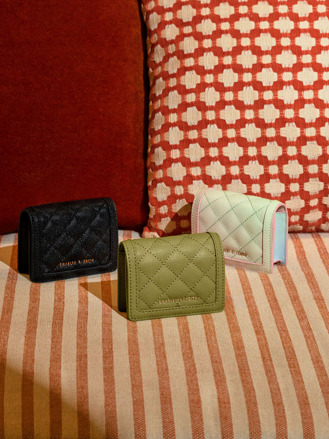 Micaela Quilted Card Holder, Multi, hi-res