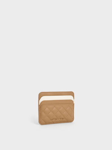 Quilted Multi-Slot Card Holder, Sand, hi-res