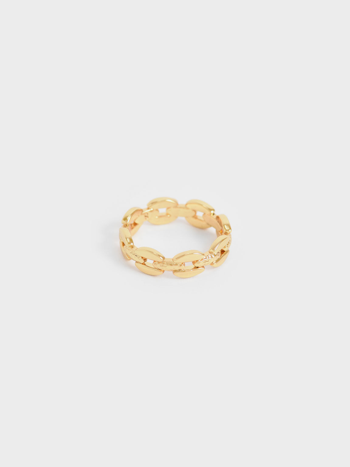 Chain link gold top ring