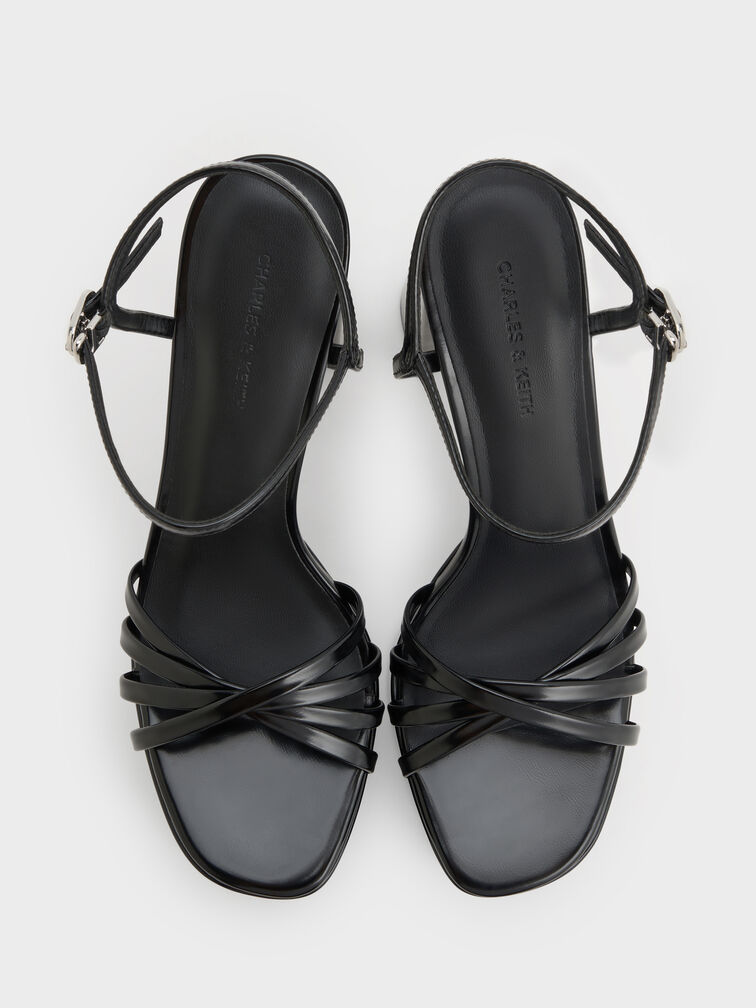 Georgina Ankle-Strap Platform Sandals, Black Box, hi-res