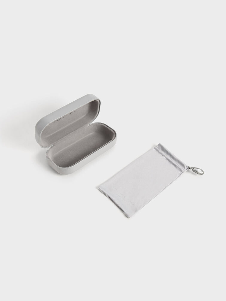 Oversized Square Sunglasses, Cream, hi-res