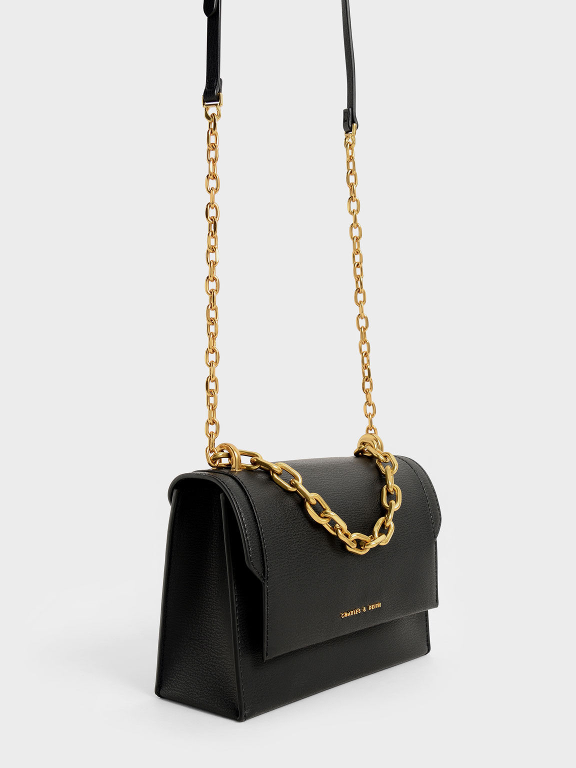 Ck front store flap crossbody bag