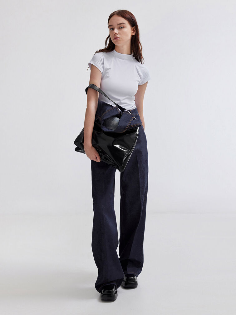 Lumen Slouchy Hobo Bag, Noir, hi-res