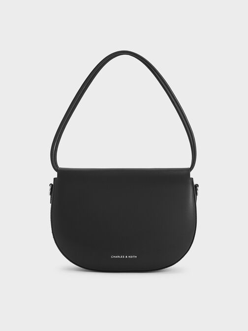 Elora Curved Top Handle Bag, Noir, hi-res