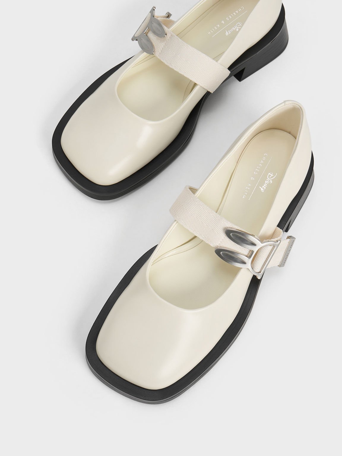 CHARLES & KEITH 迪士尼《動物方城市》系列：茱蒂兔耳瑪莉珍鞋, 石灰白, hi-res