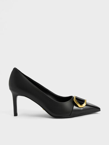 Gabine Leather Pumps, Black, hi-res