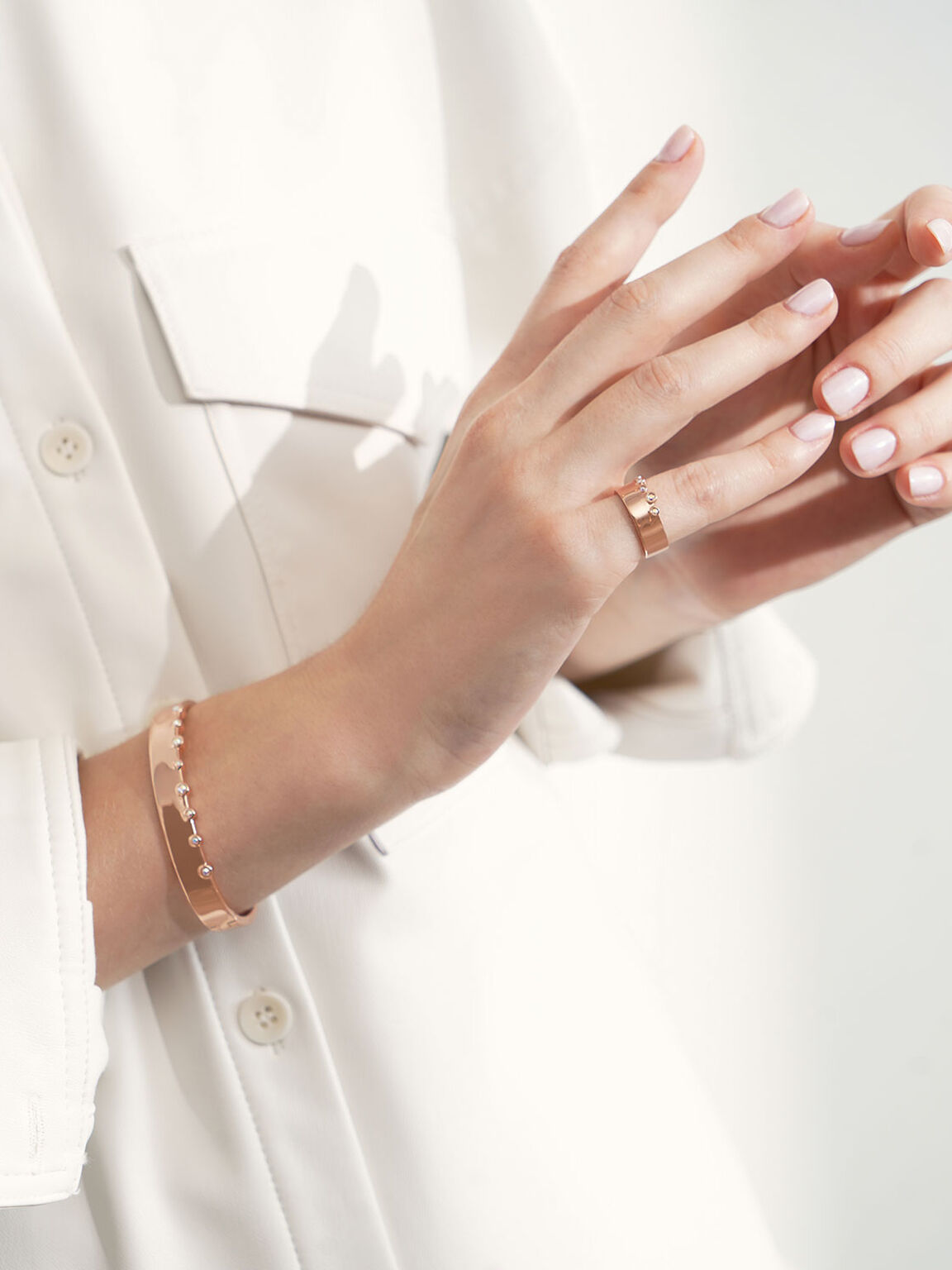 施華洛世奇®水晶鑲嵌手環, 玫瑰金, hi-res